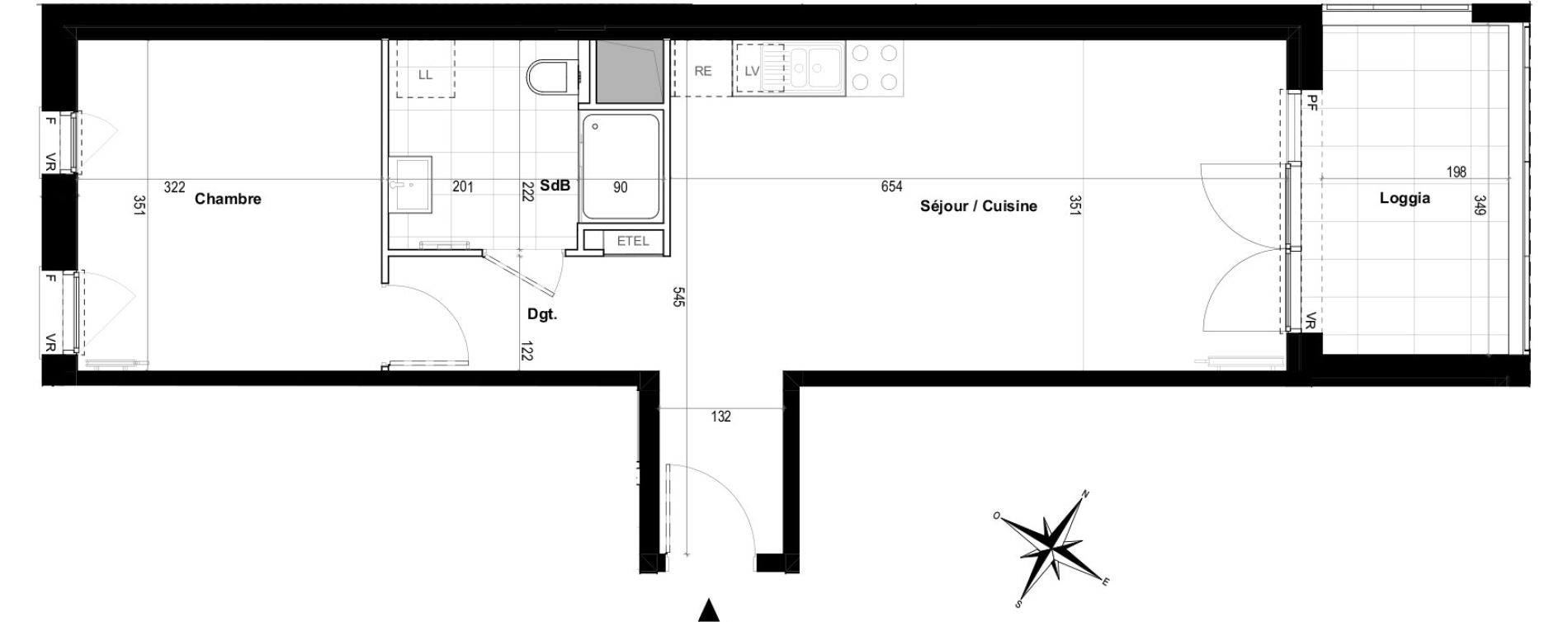 Appartement T2 de 46,10 m2 &agrave; Villepinte Hopital