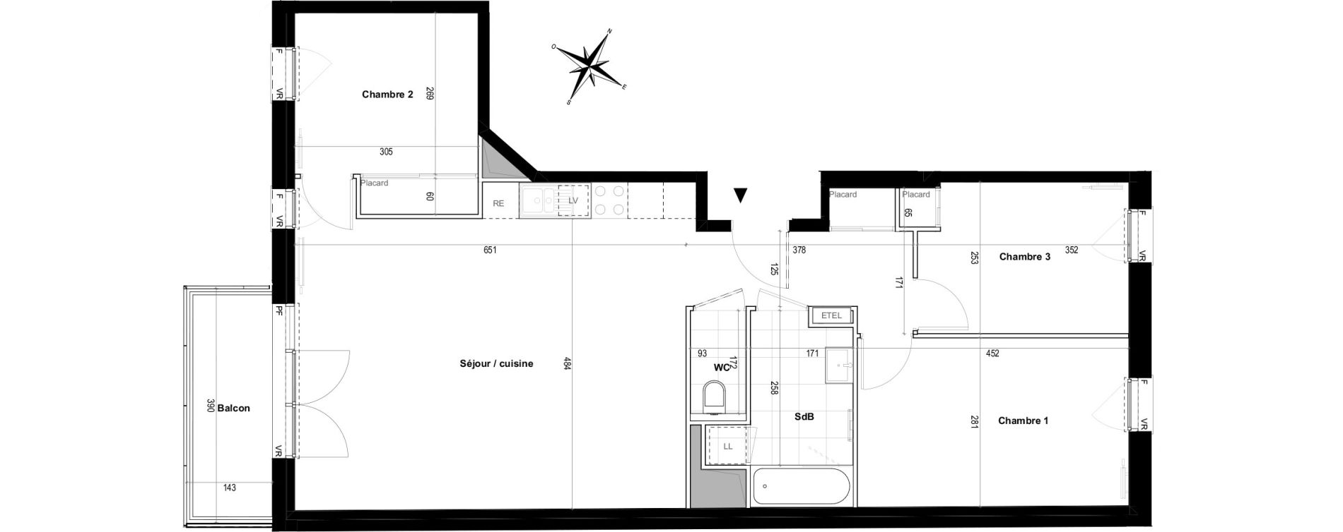 Appartement T4 de 79,20 m2 &agrave; Villepinte Hopital