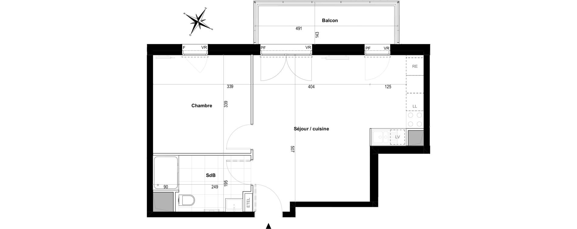 Appartement T3 de 43,70 m2 &agrave; Villepinte Hopital