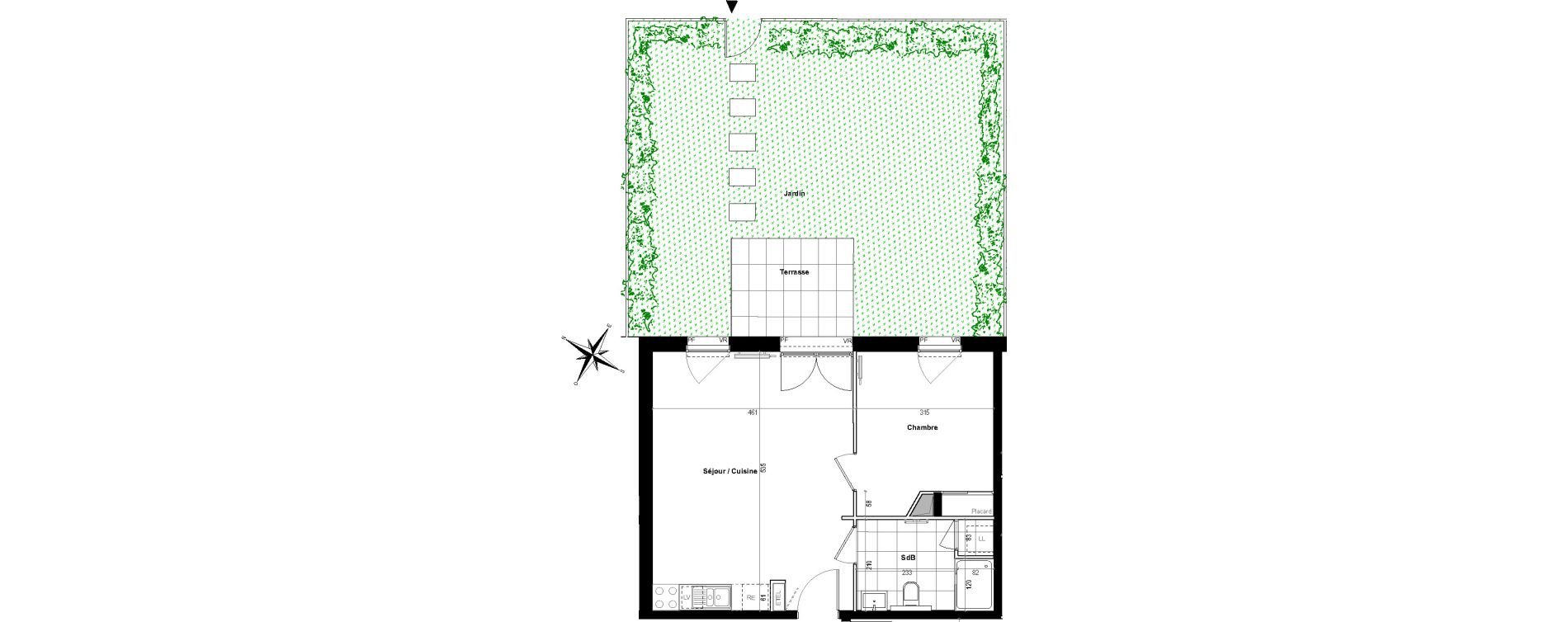 Appartement T2 de 45,40 m2 &agrave; Villepinte Hopital