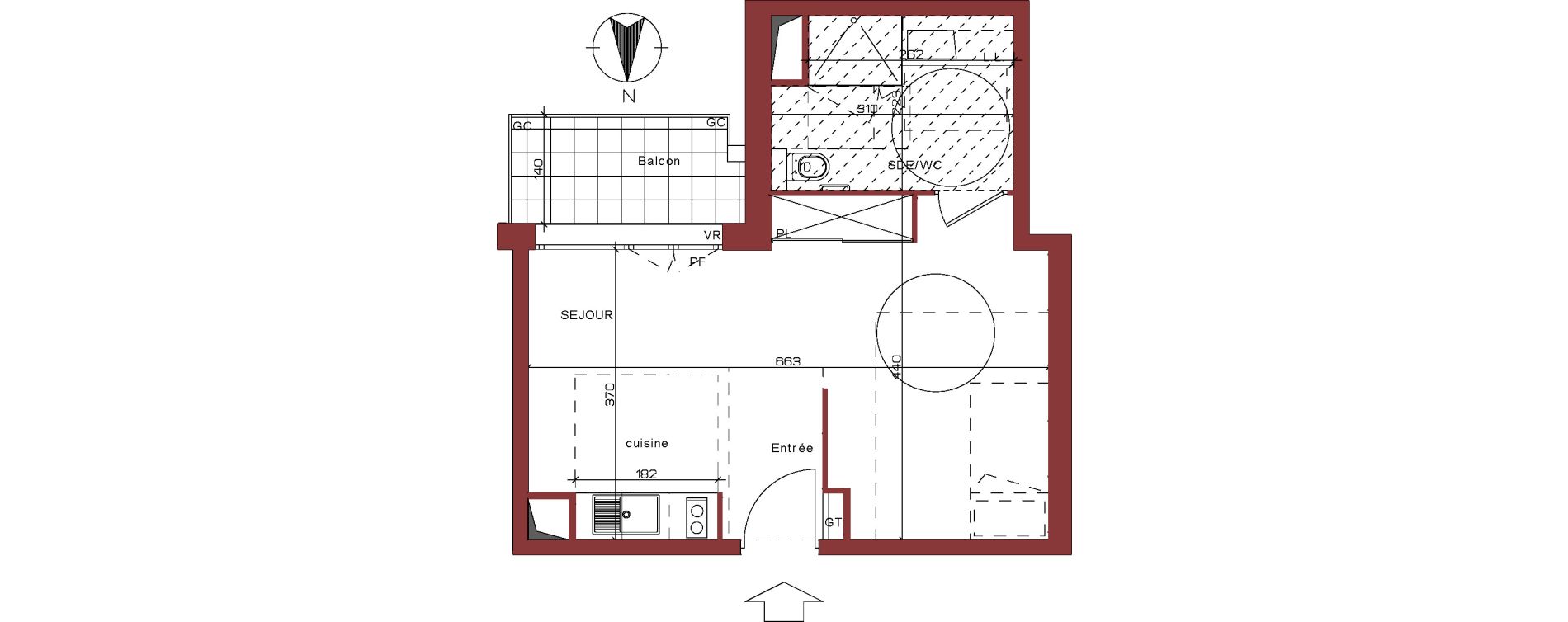Appartement T1 de 32,63 m2 &agrave; Villepinte La p&eacute;pini&egrave;re
