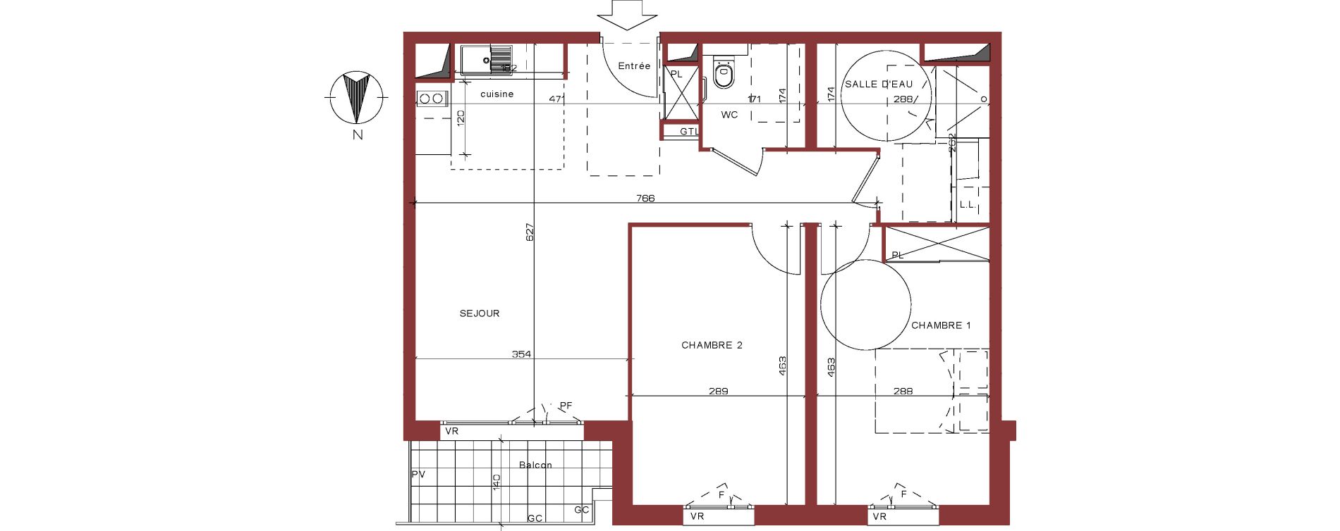 Appartement T3 de 64,96 m2 &agrave; Villepinte La p&eacute;pini&egrave;re