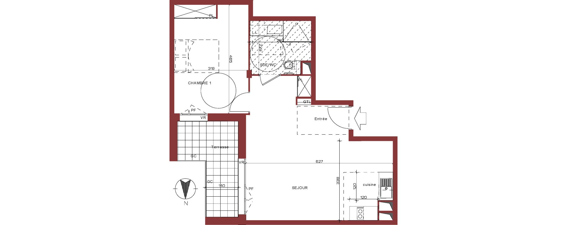 Appartement T2 de 50,95 m2 &agrave; Villepinte La p&eacute;pini&egrave;re