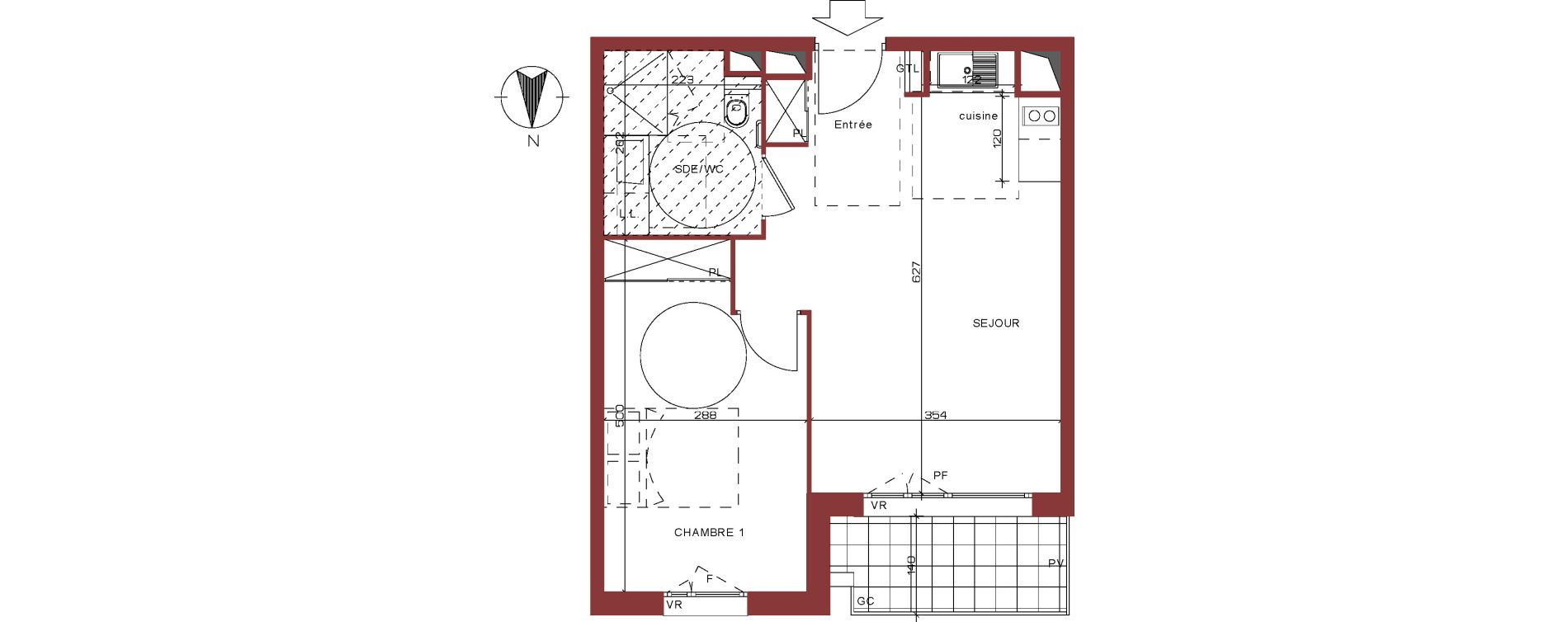 Appartement T2 de 43,11 m2 &agrave; Villepinte La p&eacute;pini&egrave;re