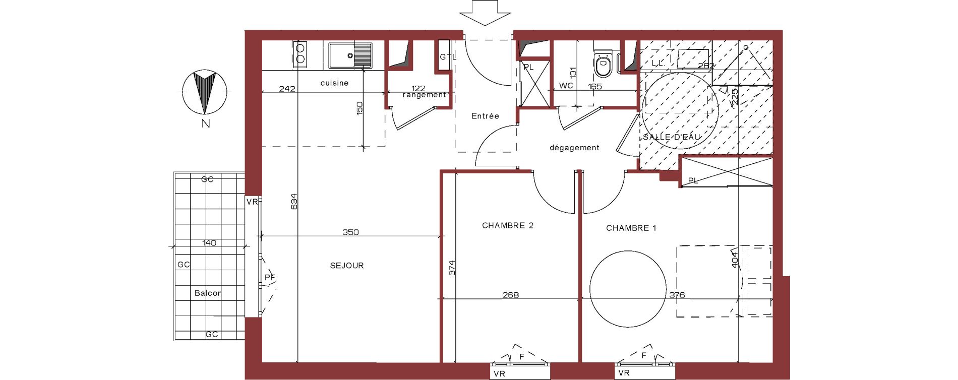 Appartement T3 de 61,51 m2 &agrave; Villepinte La p&eacute;pini&egrave;re