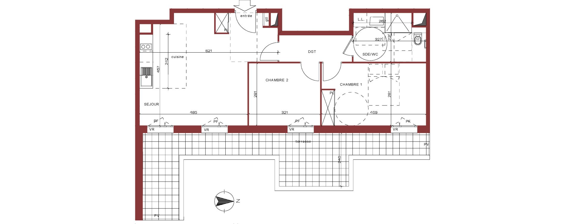Appartement T3 de 59,10 m2 &agrave; Villepinte La p&eacute;pini&egrave;re