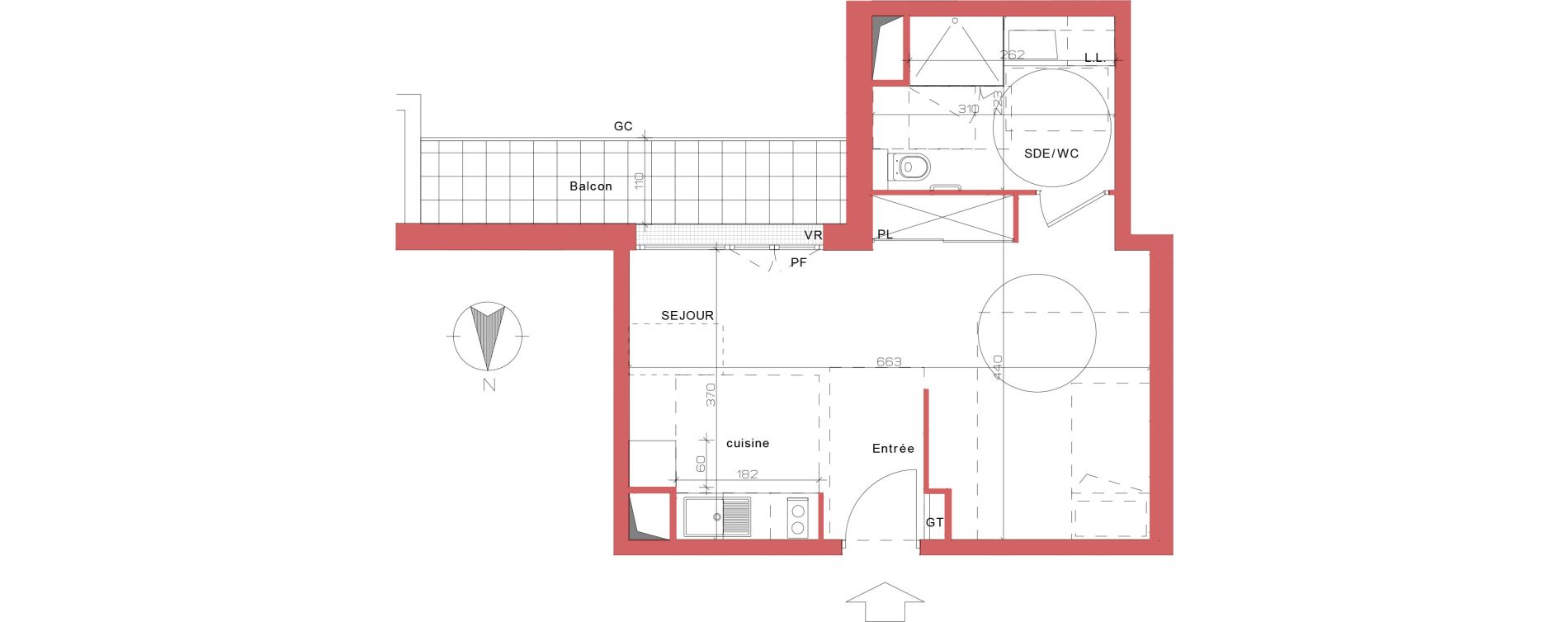 Appartement T1 de 32,60 m2 &agrave; Villepinte La p&eacute;pini&egrave;re