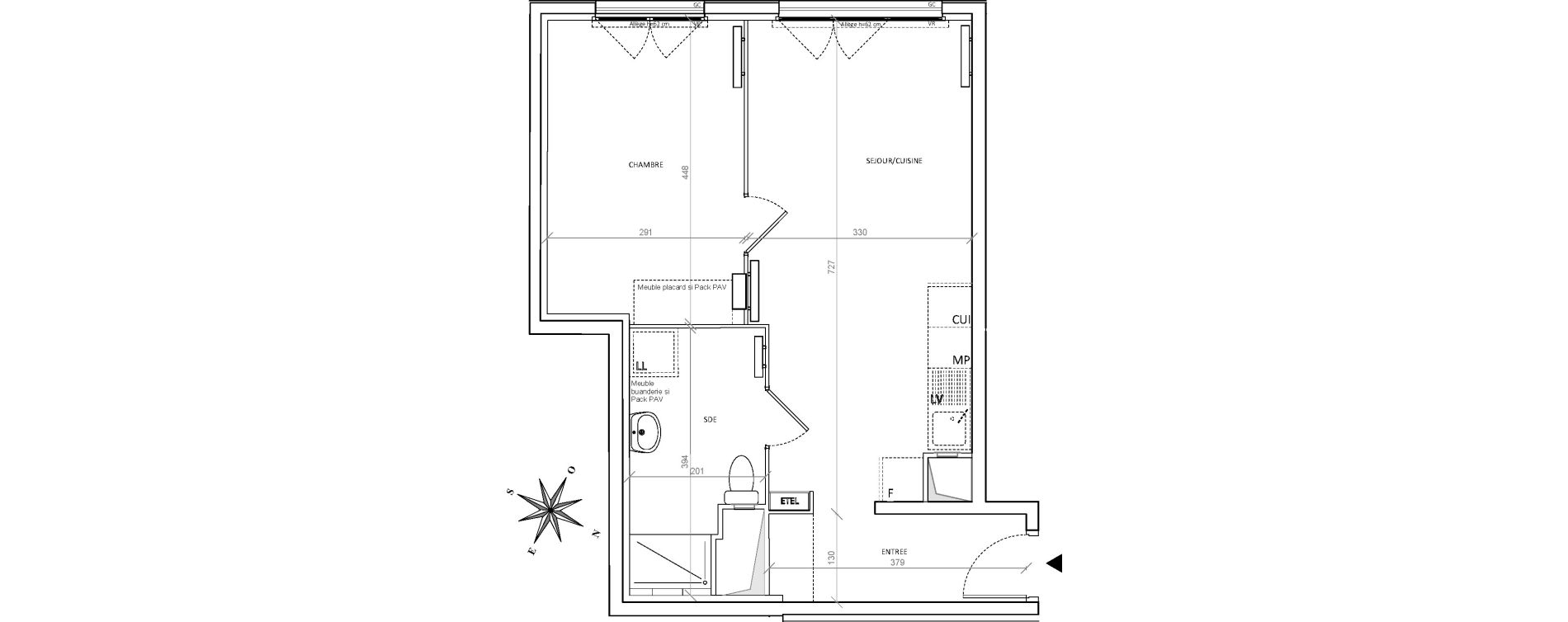Appartement T2 de 46,86 m2 &agrave; Villepinte Hopital