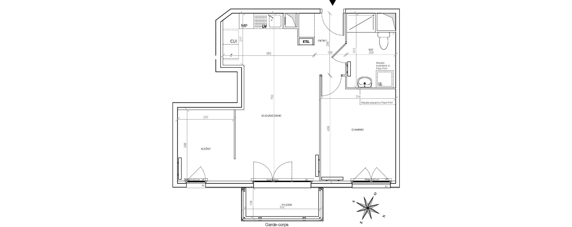 Appartement T2 de 52,84 m2 &agrave; Villepinte Hopital
