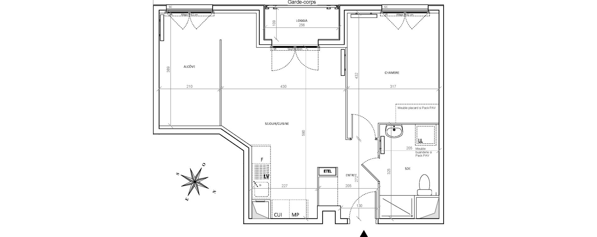 Appartement T2 de 52,74 m2 &agrave; Villepinte Hopital