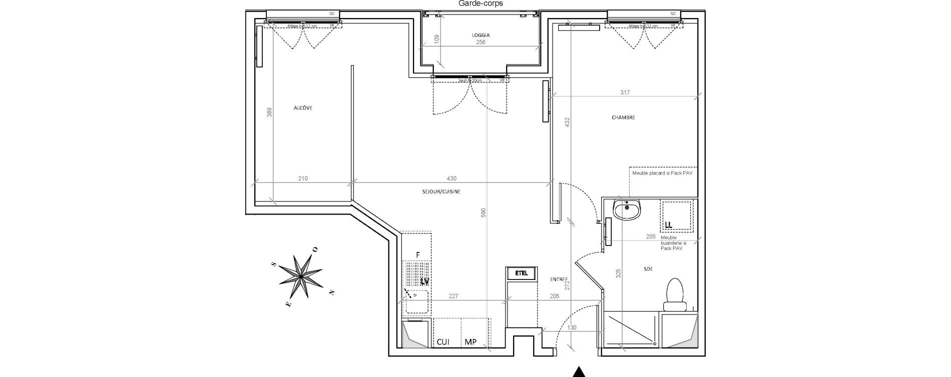 Appartement T2 de 52,74 m2 &agrave; Villepinte Hopital