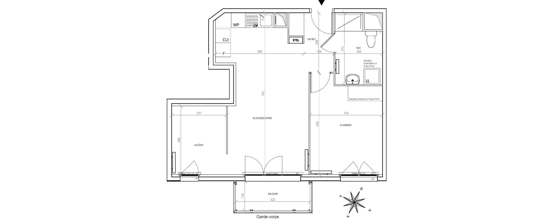 Appartement T2 de 52,85 m2 &agrave; Villepinte Hopital