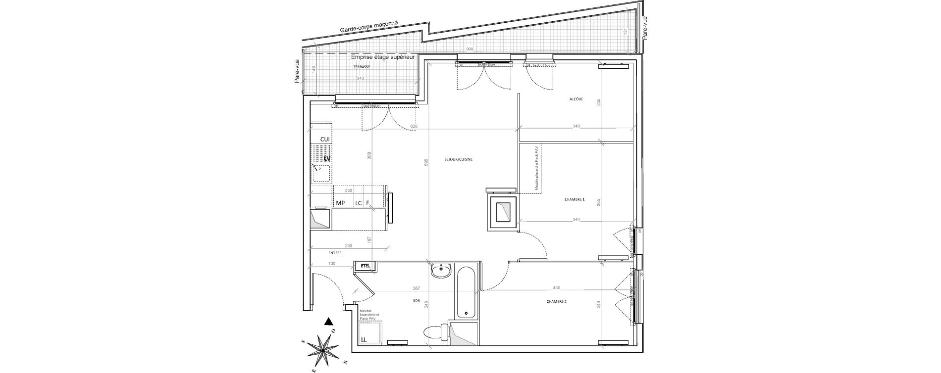 Appartement T3 de 72,29 m2 &agrave; Villepinte Hopital