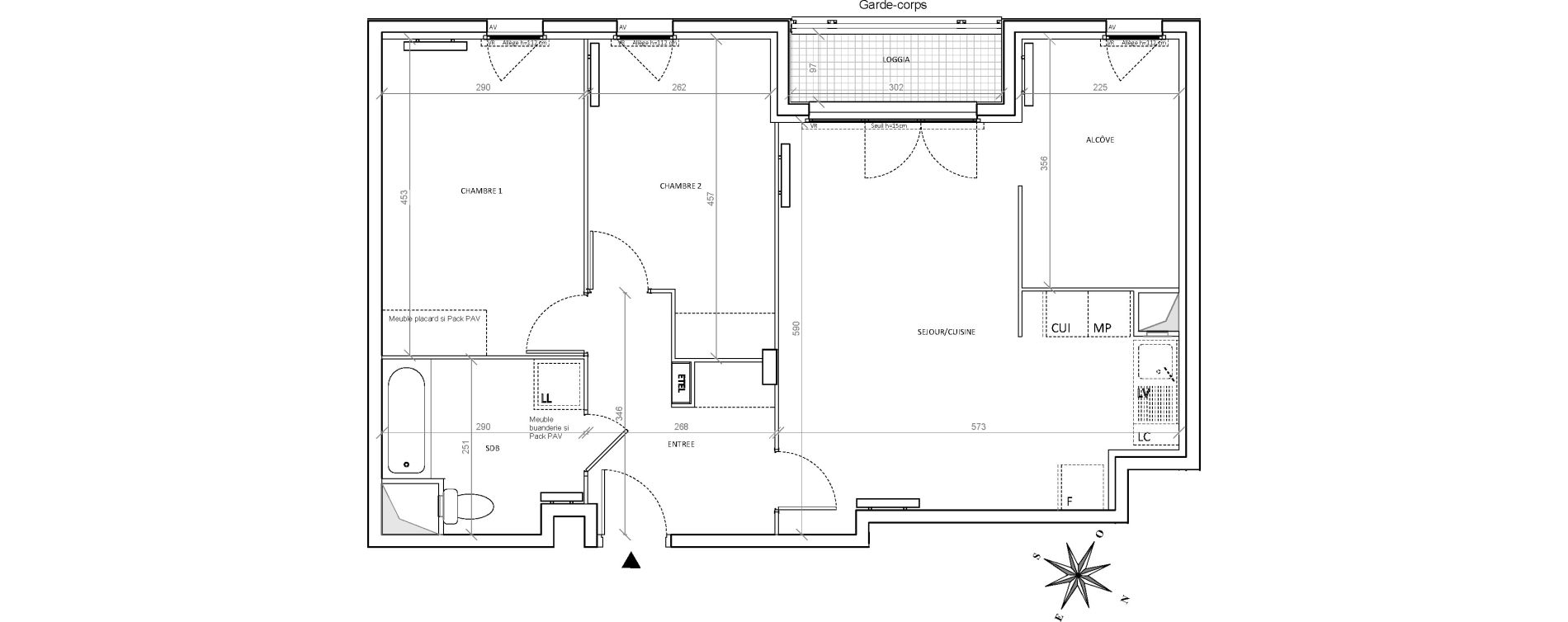 Appartement T3 de 71,38 m2 &agrave; Villepinte Hopital