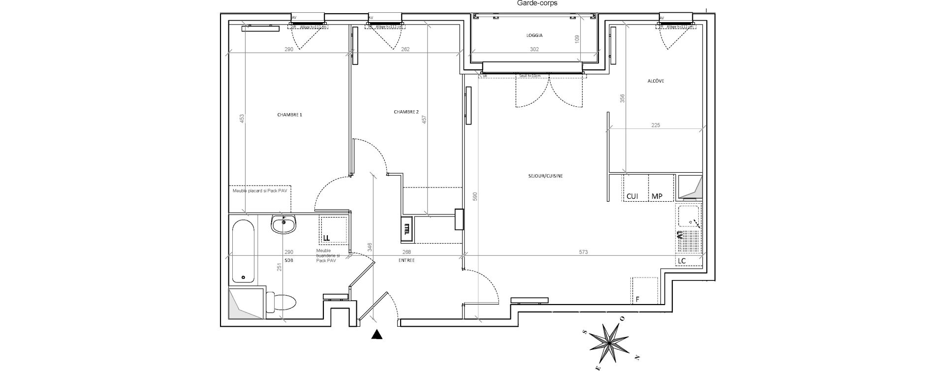 Appartement T3 de 71,37 m2 &agrave; Villepinte Hopital
