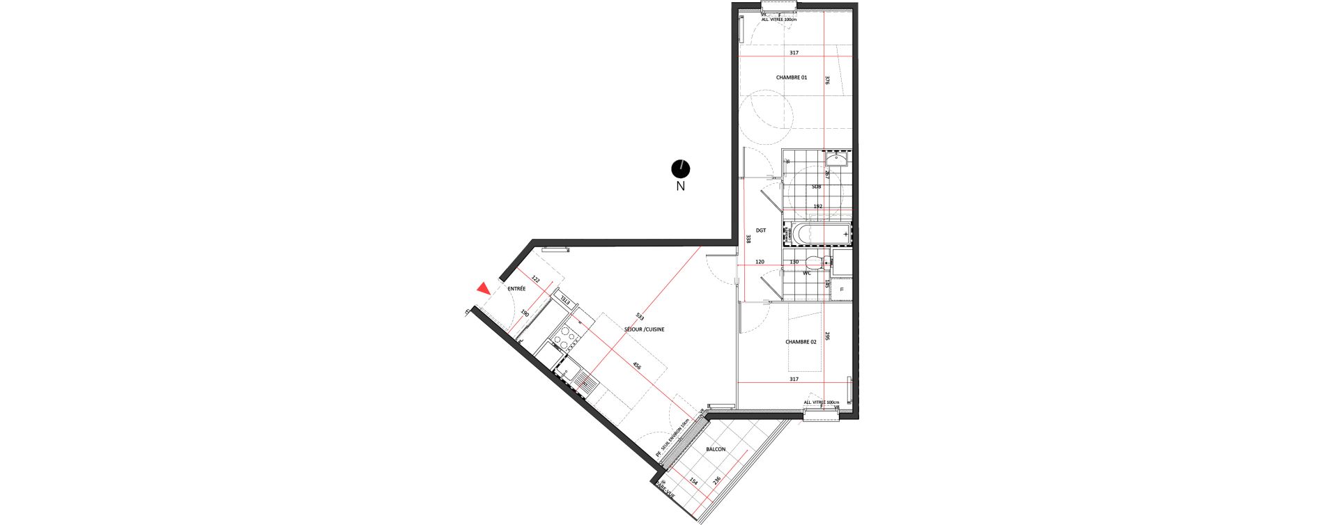 Appartement T3 de 61,47 m2 &agrave; Villepinte La p&eacute;pini&egrave;re