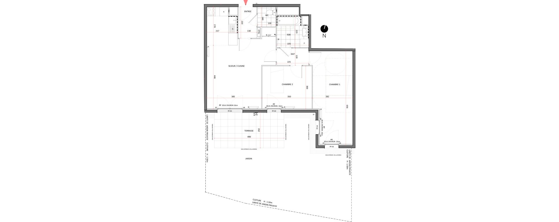 Appartement T3 de 65,95 m2 &agrave; Villepinte La p&eacute;pini&egrave;re