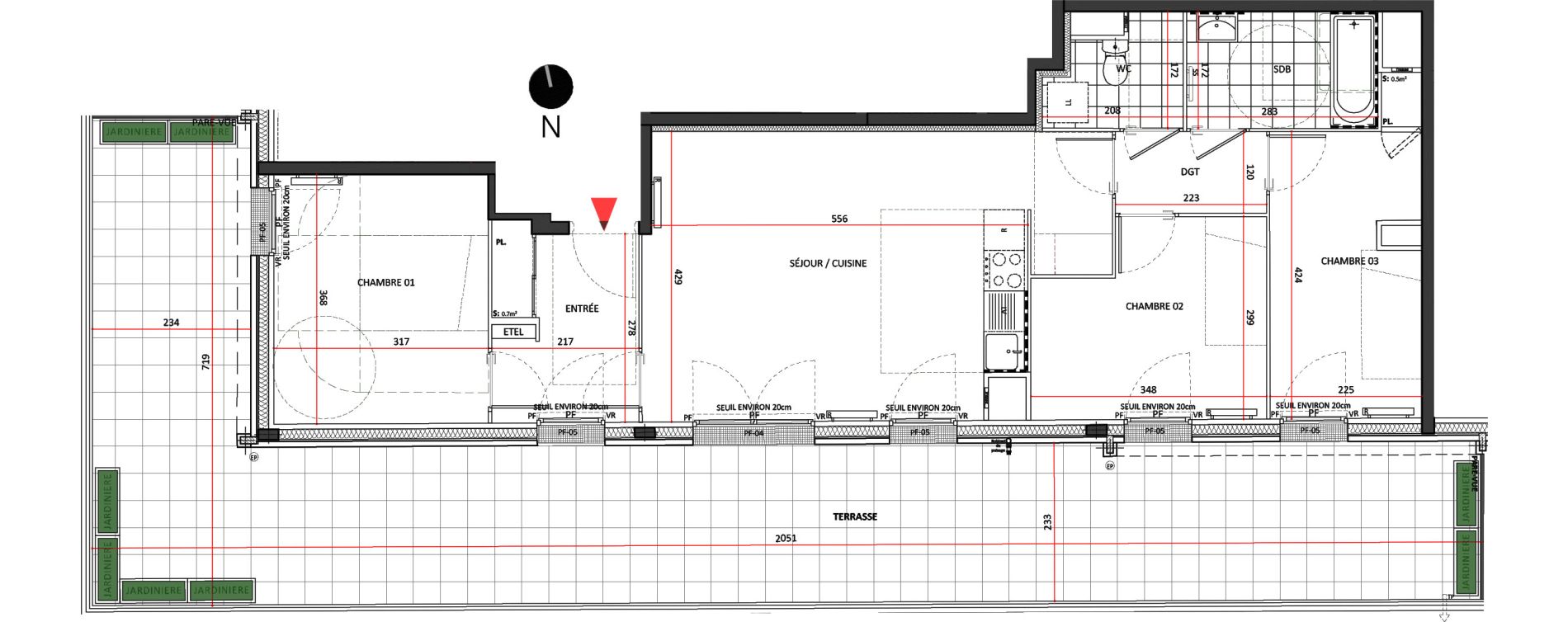 Appartement T4 de 73,21 m2 &agrave; Villepinte La p&eacute;pini&egrave;re