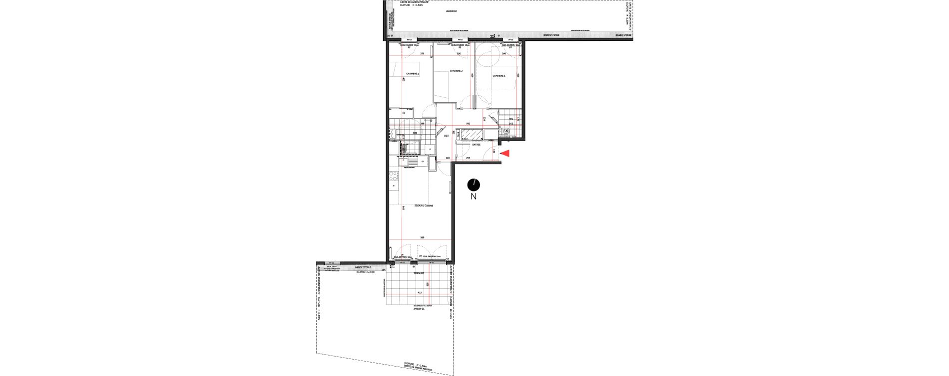 Appartement T4 de 78,78 m2 &agrave; Villepinte La p&eacute;pini&egrave;re
