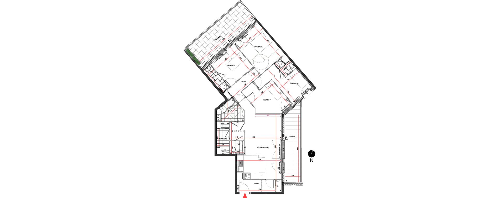 Appartement T5 de 95,27 m2 &agrave; Villepinte La p&eacute;pini&egrave;re
