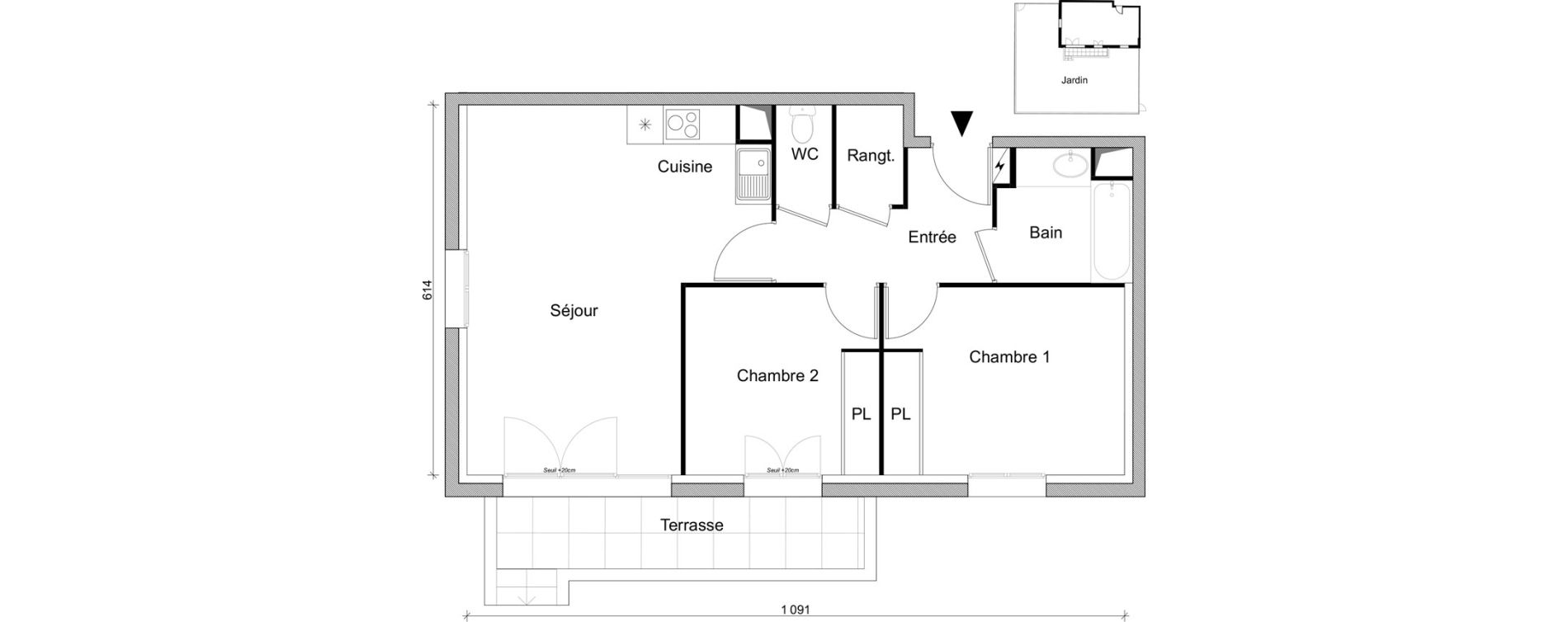 Appartement T3 de 62,12 m2 &agrave; Villepinte March&eacute;