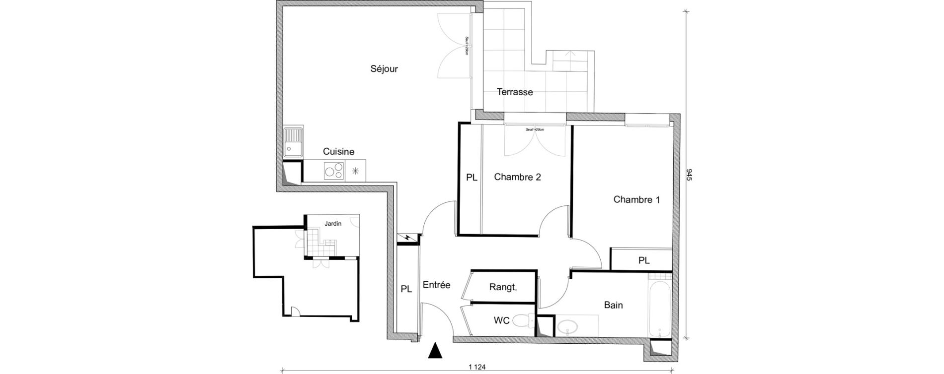 Appartement T3 de 70,28 m2 &agrave; Villepinte March&eacute;