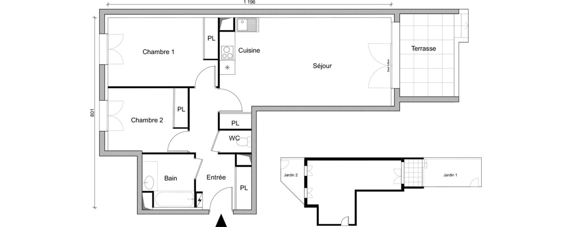 Appartement T3 de 64,62 m2 &agrave; Villepinte March&eacute;