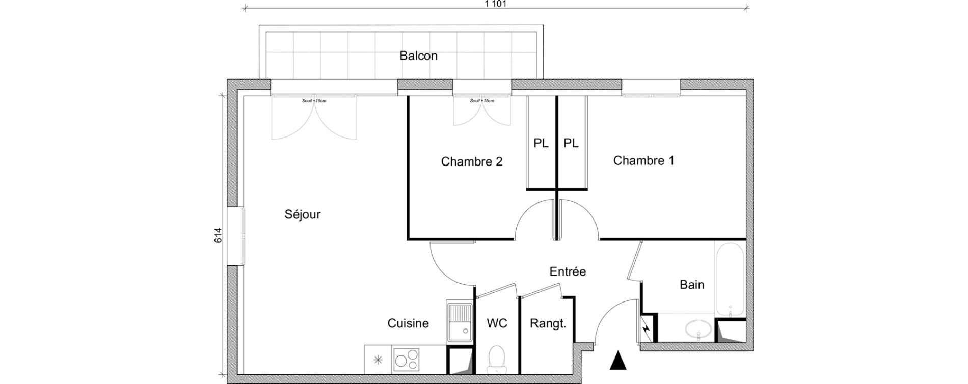 Appartement T3 de 62,91 m2 &agrave; Villepinte March&eacute;
