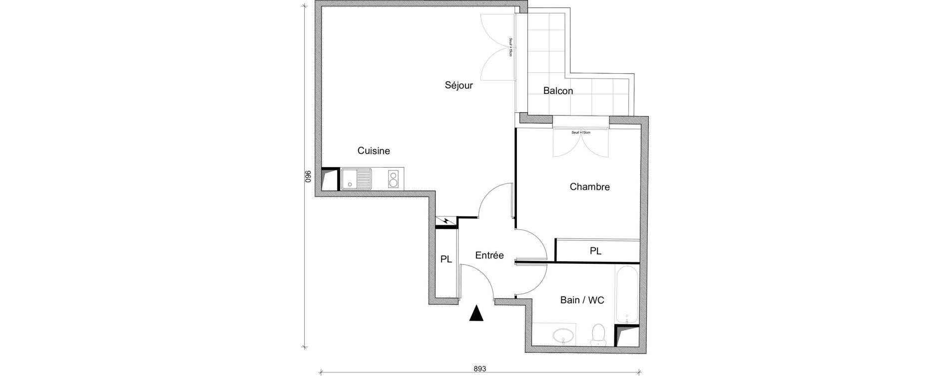 Appartement T2 de 54,49 m2 &agrave; Villepinte March&eacute;