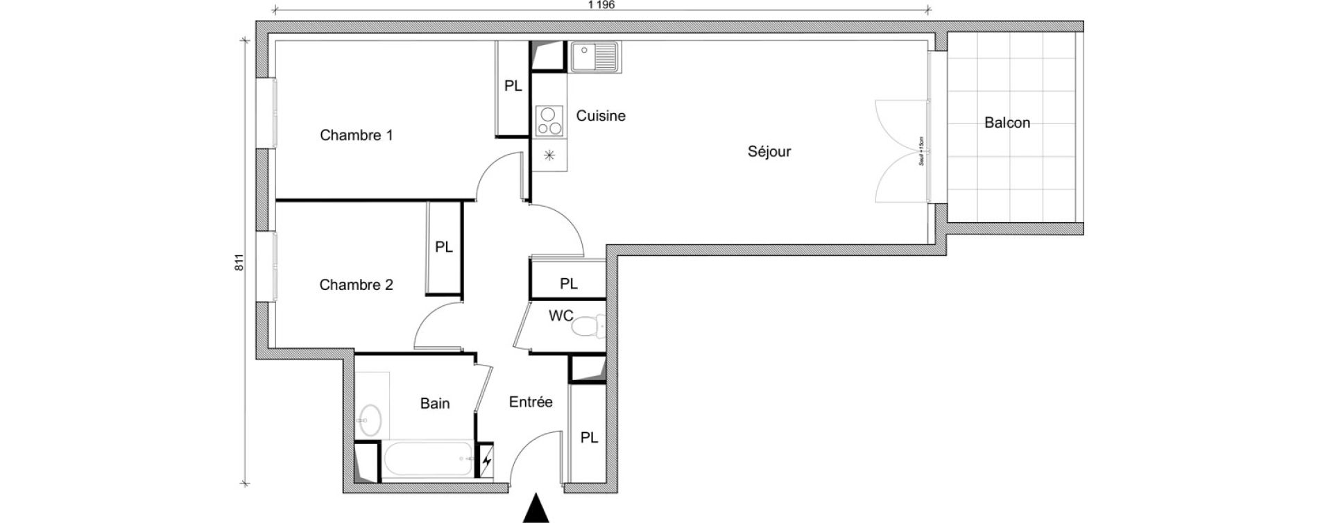 Appartement T3 de 64,99 m2 &agrave; Villepinte March&eacute;
