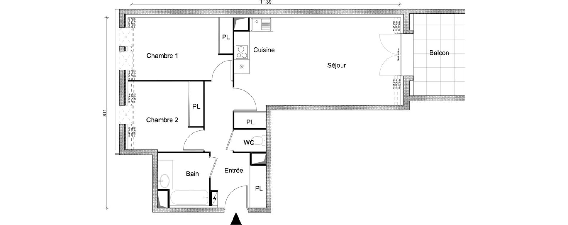 Appartement T3 de 62,16 m2 &agrave; Villepinte March&eacute;