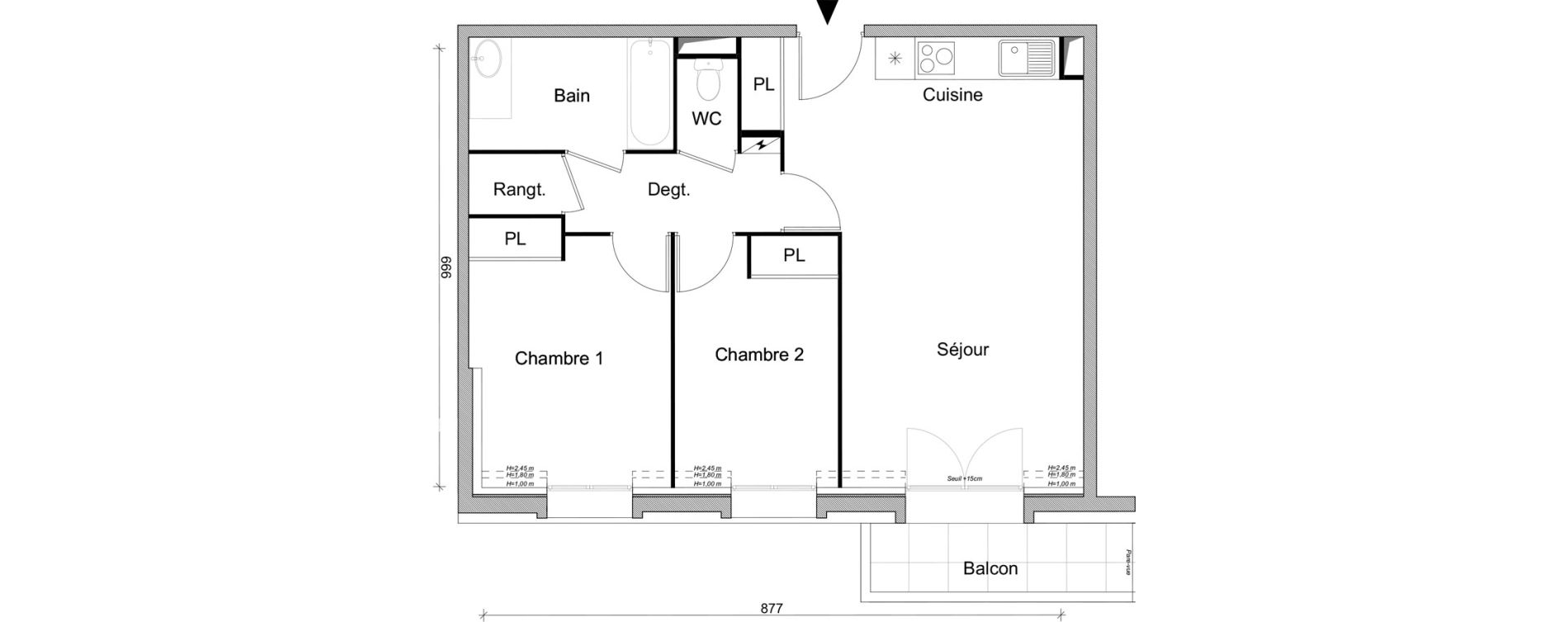 Appartement T3 de 61,33 m2 &agrave; Villepinte March&eacute;