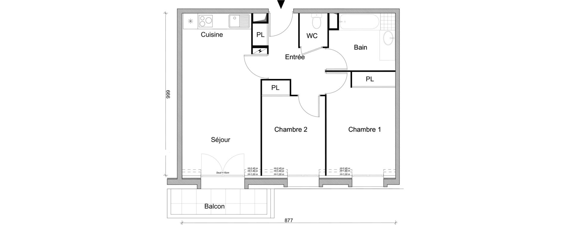 Appartement T3 de 56,01 m2 &agrave; Villepinte March&eacute;
