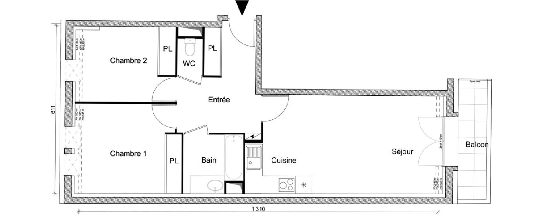 Appartement T3 de 62,02 m2 &agrave; Villepinte March&eacute;