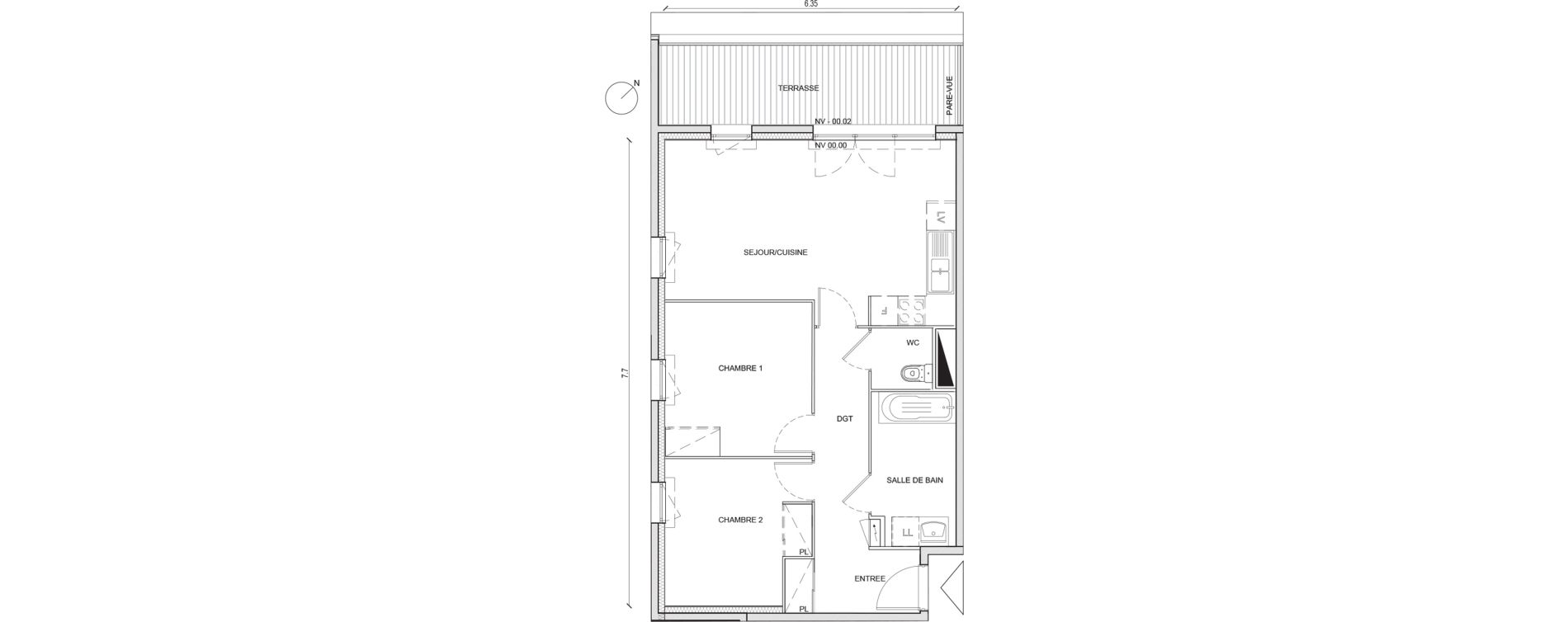 Appartement T3 de 63,09 m2 &agrave; Villepinte Hopital