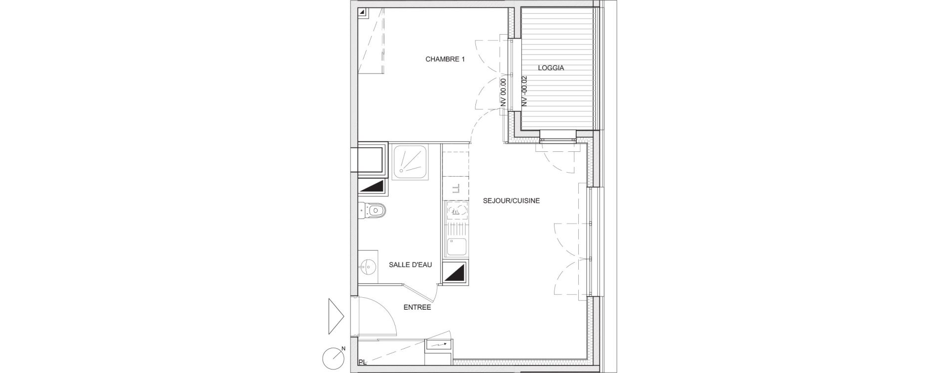 Appartement T2 de 40,58 m2 &agrave; Villepinte Hopital