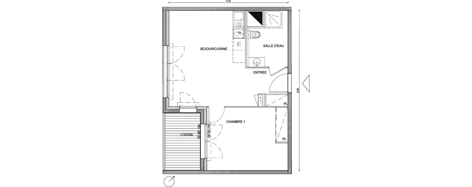 Appartement T2 de 42,80 m2 &agrave; Villepinte Hopital