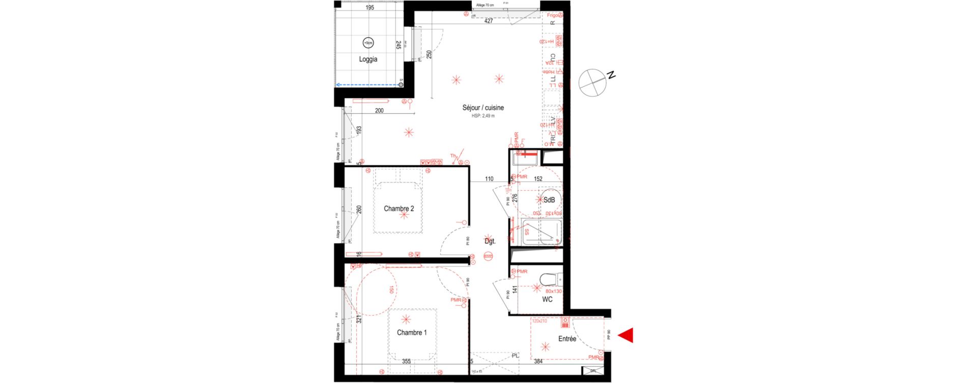 Appartement T3 de 59,90 m2 &agrave; Villepinte La p&eacute;pini&egrave;re