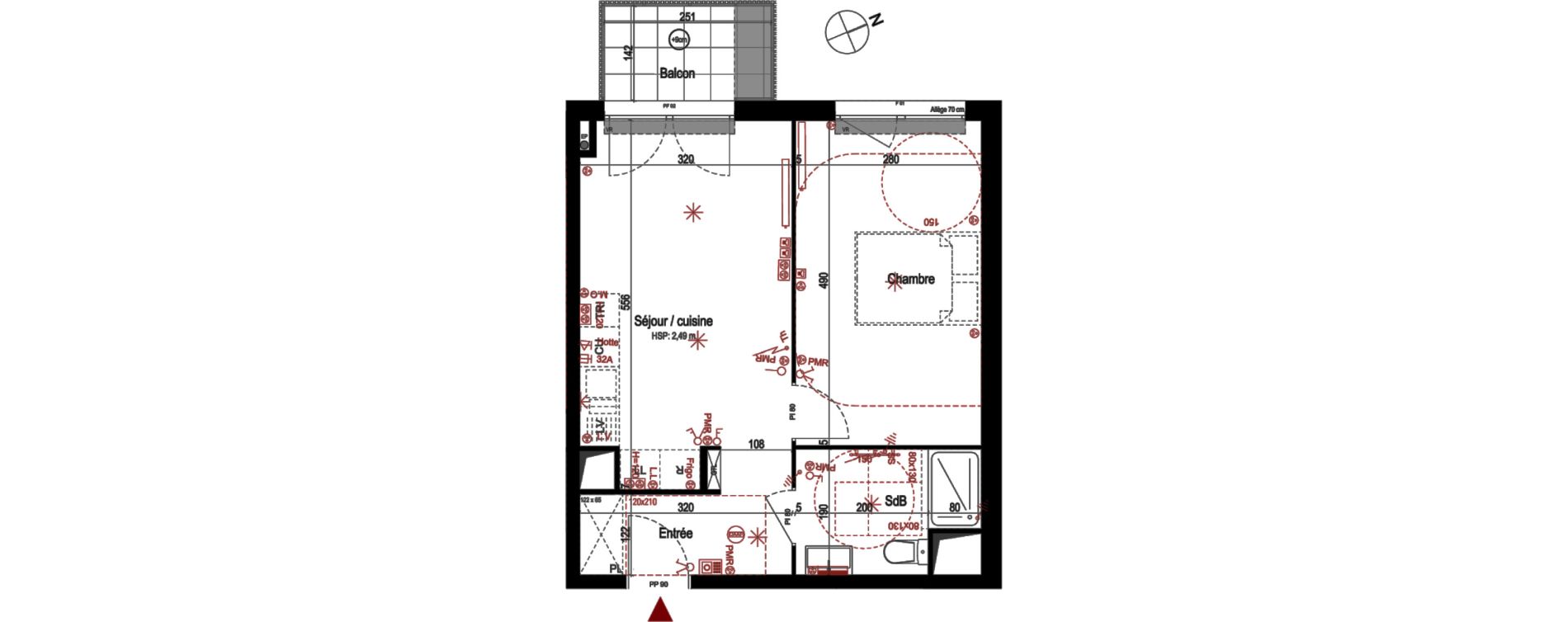 Appartement T2 de 39,65 m2 &agrave; Villepinte La p&eacute;pini&egrave;re