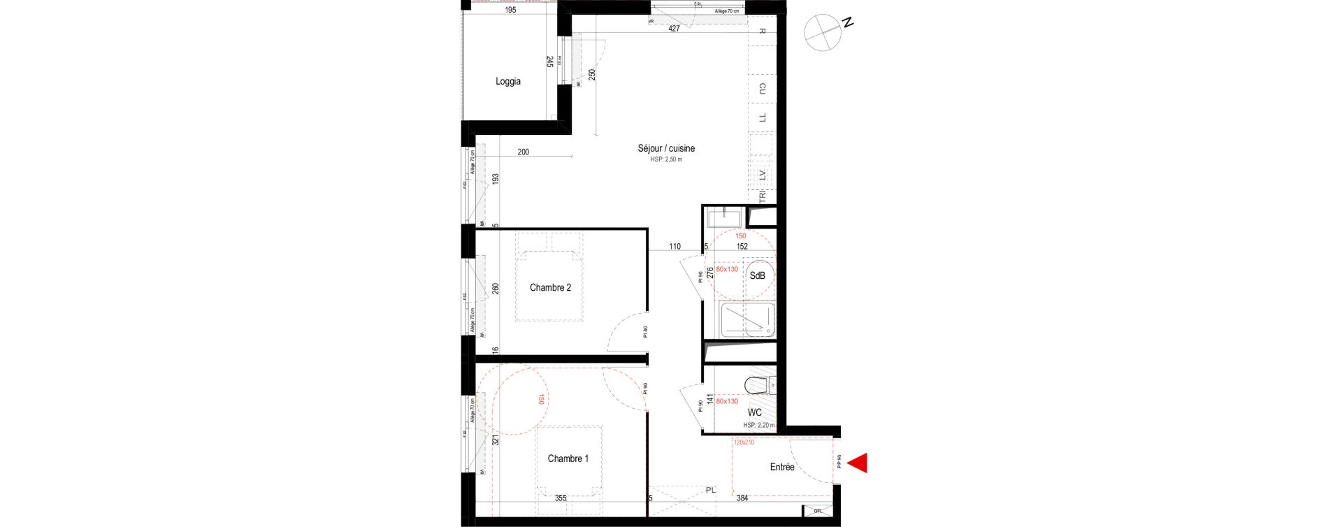 Appartement T3 de 59,90 m2 &agrave; Villepinte La p&eacute;pini&egrave;re