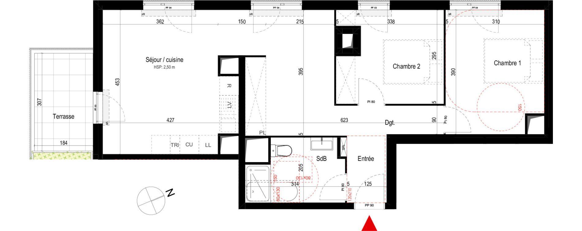 Appartement T3 de 62,71 m2 &agrave; Villepinte La p&eacute;pini&egrave;re