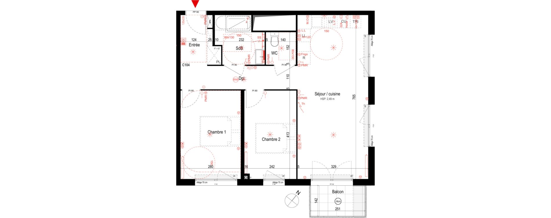 Appartement T3 de 63,17 m2 &agrave; Villepinte La p&eacute;pini&egrave;re