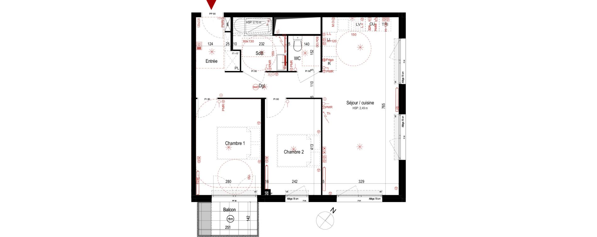 Appartement T3 de 63,16 m2 &agrave; Villepinte La p&eacute;pini&egrave;re