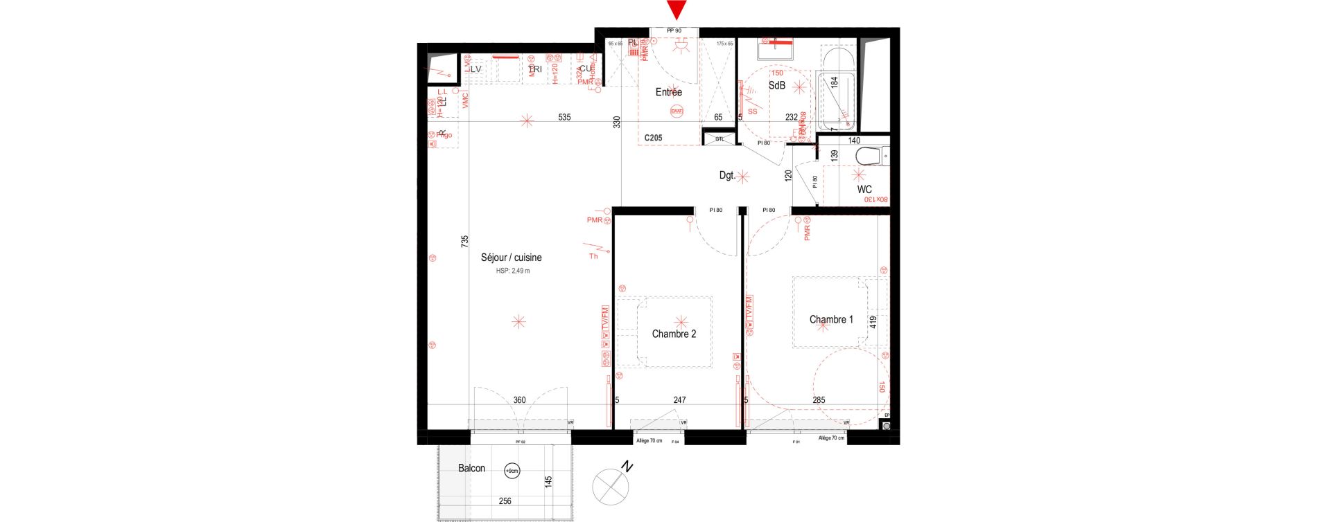Appartement T3 de 64,54 m2 &agrave; Villepinte La p&eacute;pini&egrave;re