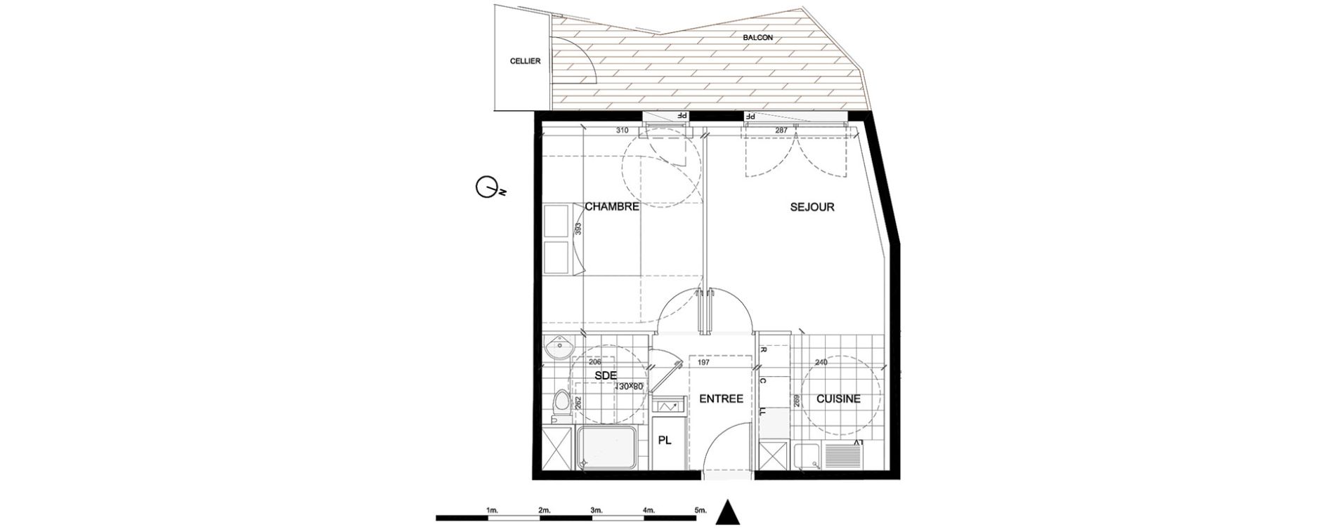 Appartement T2 de 41,31 m2 &agrave; Villepinte La p&eacute;pini&egrave;re