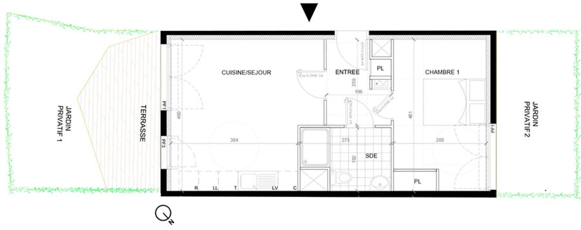 Appartement T2 de 41,78 m2 &agrave; Villepinte La p&eacute;pini&egrave;re