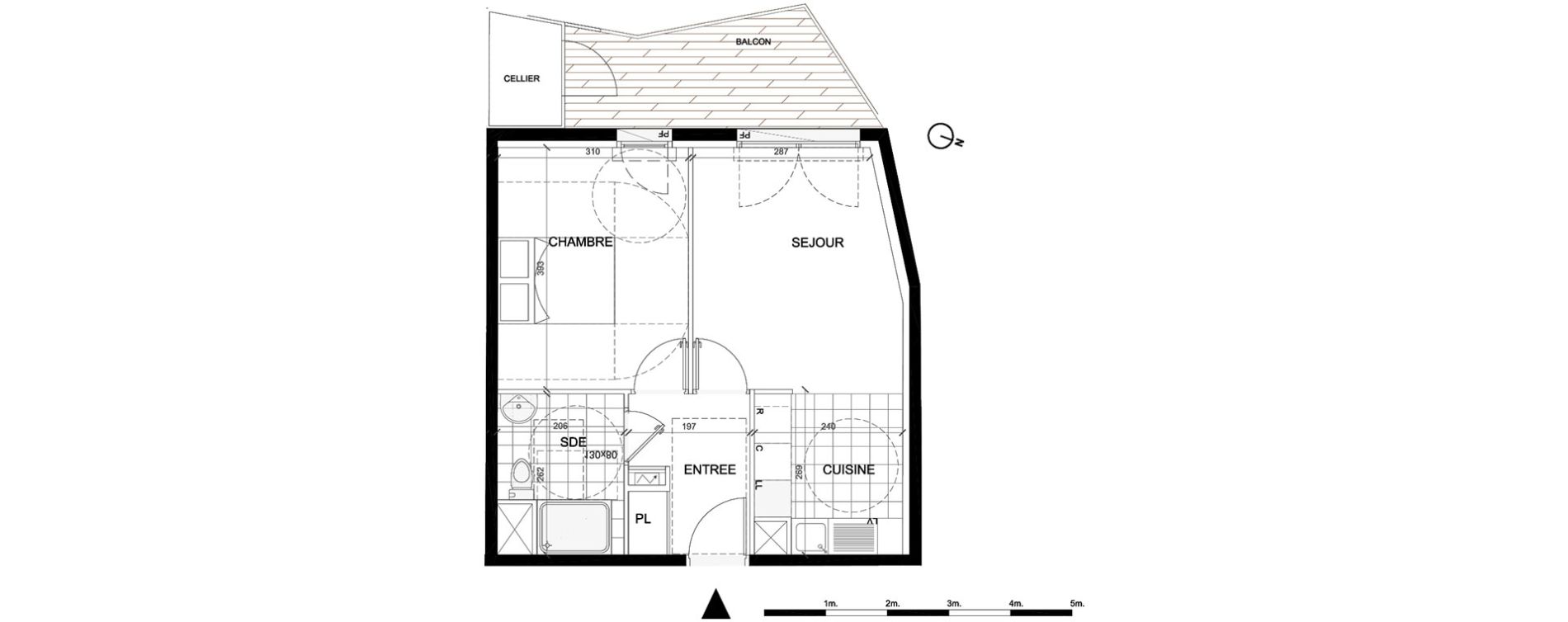 Appartement T2 de 41,31 m2 &agrave; Villepinte La p&eacute;pini&egrave;re