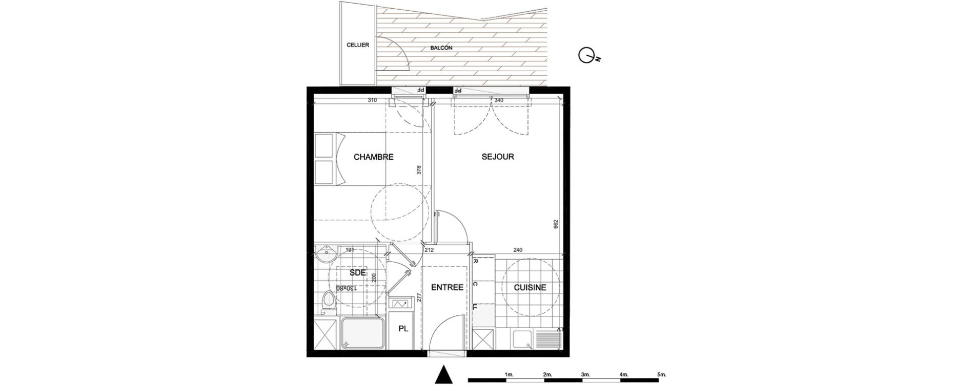 Appartement T2 de 41,77 m2 &agrave; Villepinte La p&eacute;pini&egrave;re