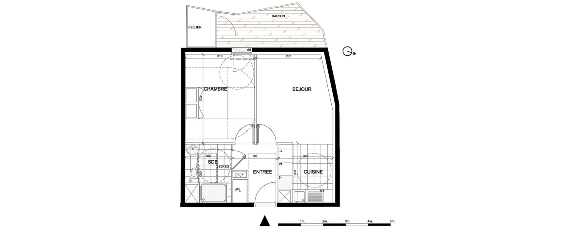 Appartement T3 de 41,31 m2 &agrave; Villepinte La p&eacute;pini&egrave;re
