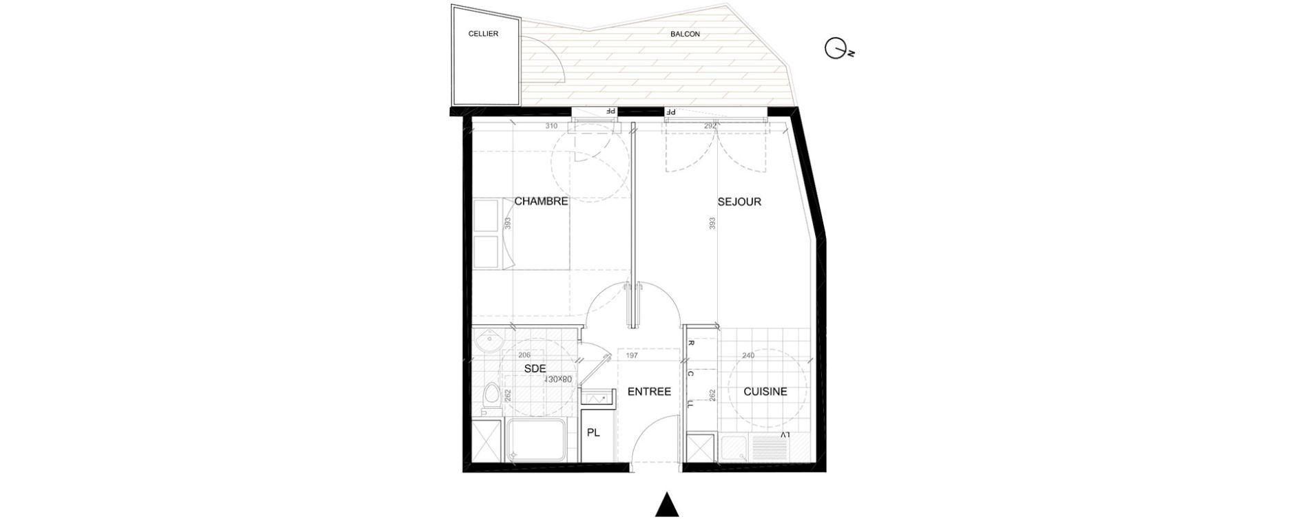 Appartement T2 de 41,31 m2 &agrave; Villepinte La p&eacute;pini&egrave;re